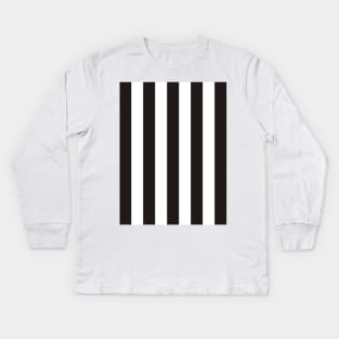 Black and White Referee Stripes Kids Long Sleeve T-Shirt